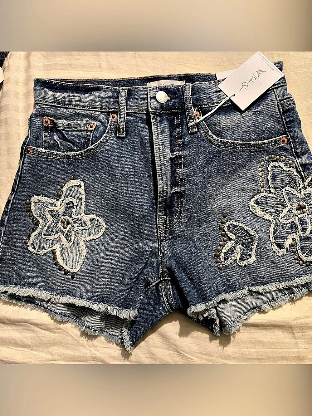Jessica Simpson Comet High Rise Short Jean Shorts Blue Size 2